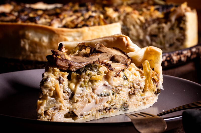 Waldpilz-Wirsing-Quiche - vegan