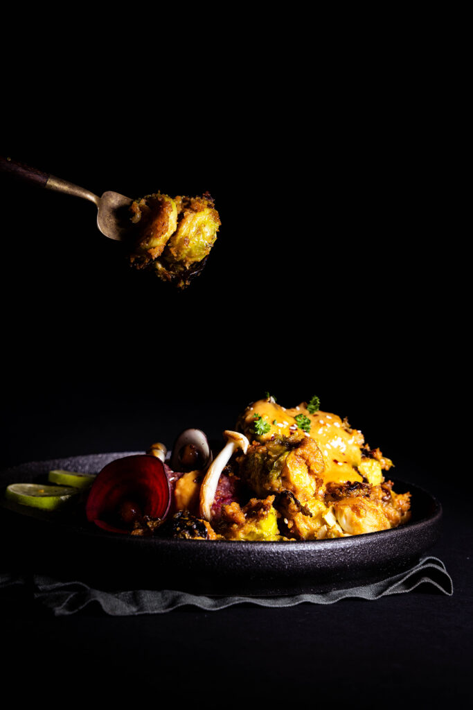 Rosenkohl in Erdnusssauce