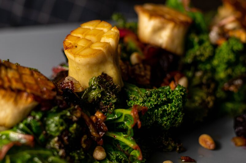 Vegan scallops made from king oyster mushrooms