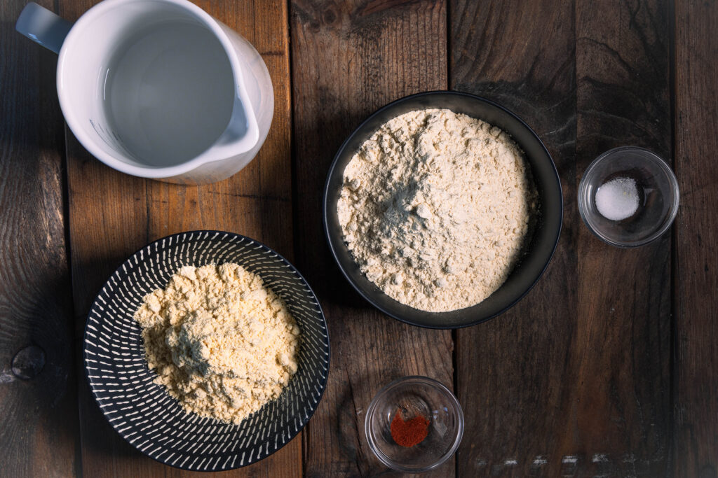 Alle Zutaten für das vegane Schnitzelfleisch.
