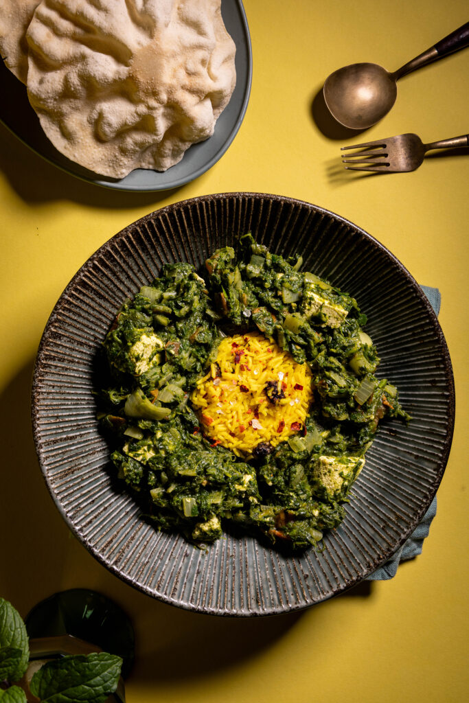 Palak Paneer - mit veganem, indischen Paneer-Käse